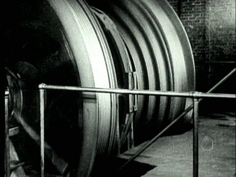 1927年B/W MS电缆控制矿井提升机/宾夕法尼亚州，美国视频素材