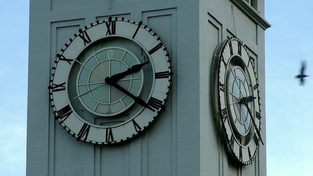 美国加州旧金山的渡轮大楼上的时钟视频下载