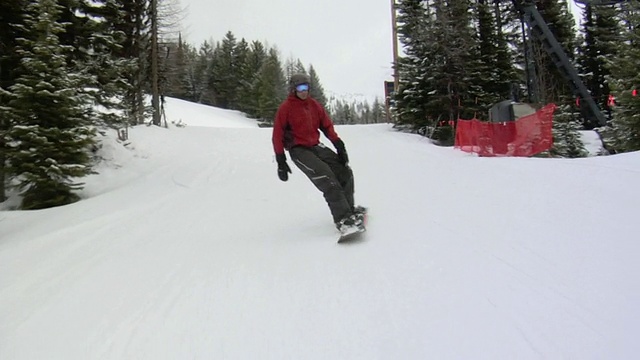 WS，男子滑雪下山，白鱼，蒙大拿，美国视频素材
