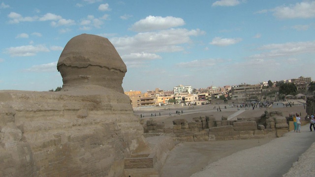 埃及吉萨狮身人面像的后视图视频素材