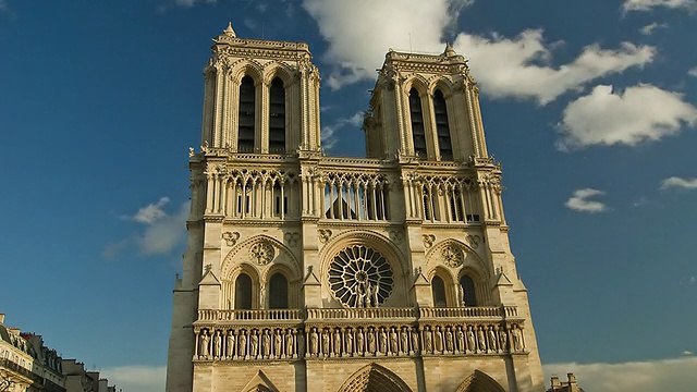 圣母院，巴黎，法国视频素材