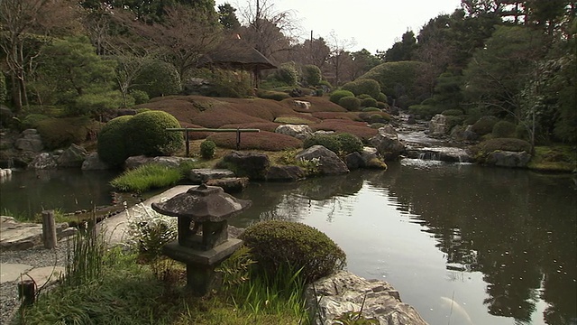 日本京都太宗寺的花园和池塘视频素材