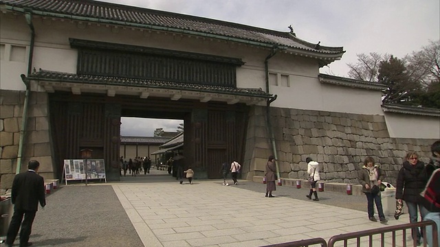 潘二条城堡入口，日本京都视频下载