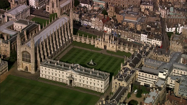 英国剑桥大学空中国王学院教堂视频下载