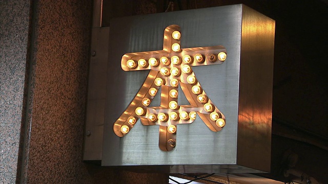 CU闪烁标志，东京，日本视频素材