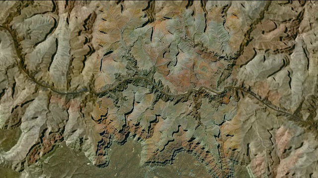 T/L WS ZO模拟缩放从大峡谷到地球轨道，大峡谷，亚利桑那州，美国视频下载