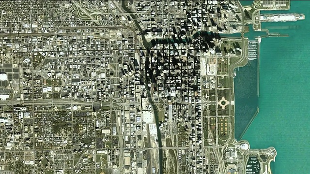 T/L WS ZO模拟缩放从西尔斯大厦到地球轨道，芝加哥，伊利诺伊州，美国视频下载