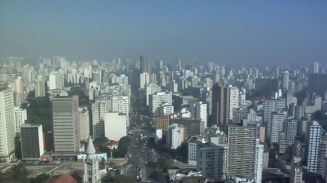 WS PAN巴西圣保罗的城市景观与道路交通视频下载
