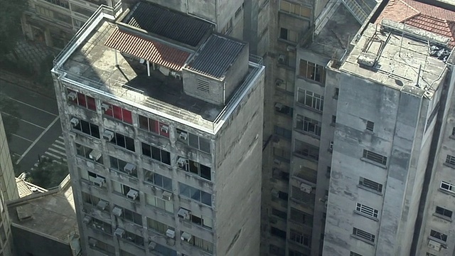 城市高层建筑屋顶的WS PAN鸟瞰图/圣保罗，巴西视频下载