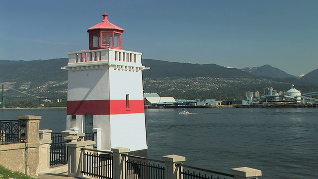 布罗克顿灯塔和北温哥华，温哥华，加拿大不列颠哥伦比亚省视频素材