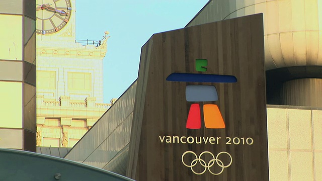 温哥华冬奥会标志，加拿大不列颠哥伦比亚省温哥华视频下载