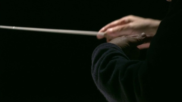 澳大利亚维多利亚州墨尔本悉尼交响乐团，指挥家的手在黑色背景下视频素材
