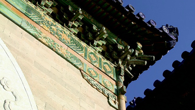 中国北京，天坛古画屋顶视频下载