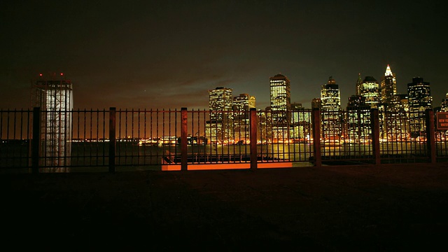 WS T/L在布鲁克林长廊的人们的观点，城市景观的背景/布鲁克林，纽约，美国视频下载