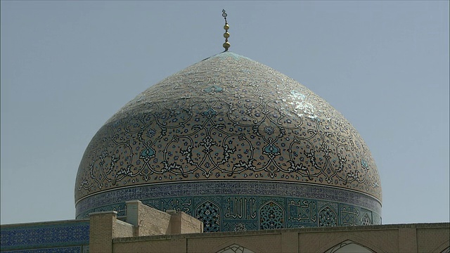 伊朗伊斯法罕Sheikh Loftolla清真寺古齐圆顶视频素材