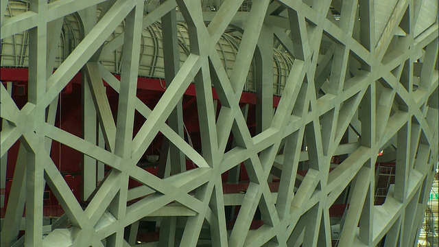 中国北京，北京国家体育场的外围骨架视频素材