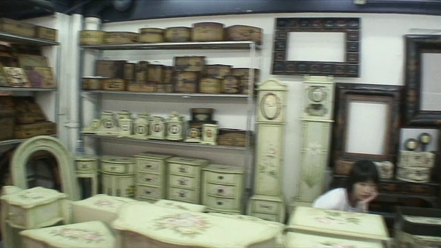 潘小姐古董市场，广州，中国视频素材