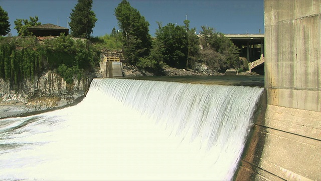斯波坎河瀑布，斯波坎，华盛顿，美国视频下载