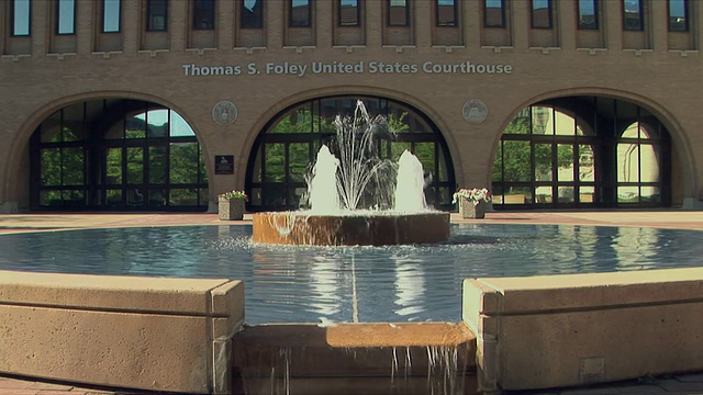 美国华盛顿州斯波坎市法院前的MS Fountain视频下载