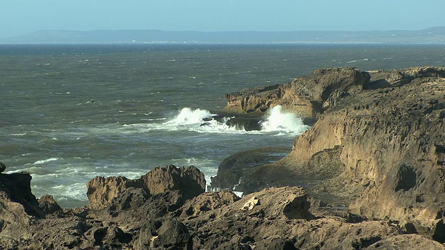 西迪·莫克塔，摩洛哥，多岩石的大西洋海岸视频下载