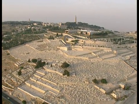 空中橄榄山，耶路撒冷，以色列视频下载