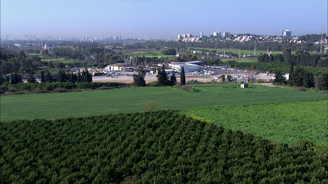 WS POV鸟瞰图在平原/沙龙，以色列视频下载