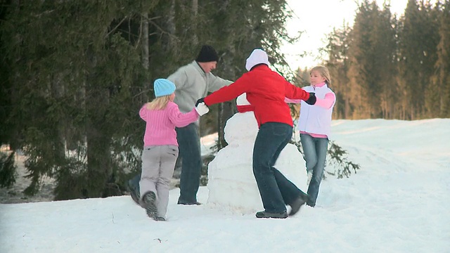 HD:一家人在享受冬天视频素材