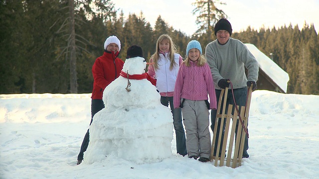 HD:《冬天的家庭》视频素材