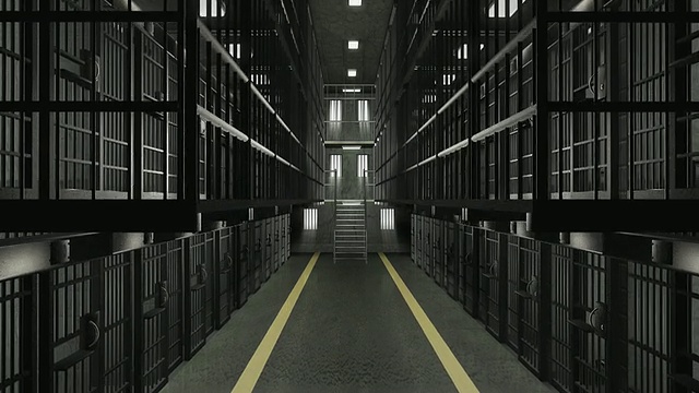 CGI HA WS监狱牢房，DS牢房门打开视频素材