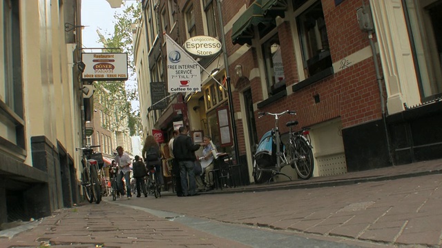 MS T/L阿姆斯特丹繁忙街道的视图，荷兰阿姆斯特丹视频下载