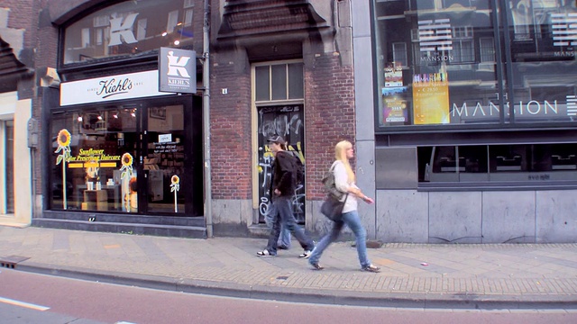 WS T/L荷兰阿姆斯特丹繁忙街道的视图视频素材