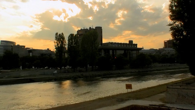 WS ZO马其顿市中心/斯科普里，马其顿视频素材