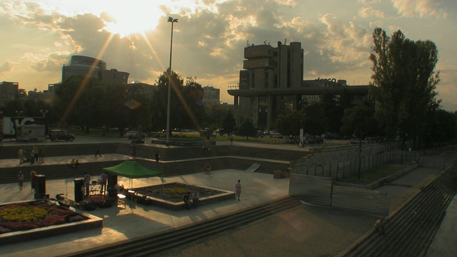 马其顿斯科普里市中心WS马其顿街视频下载