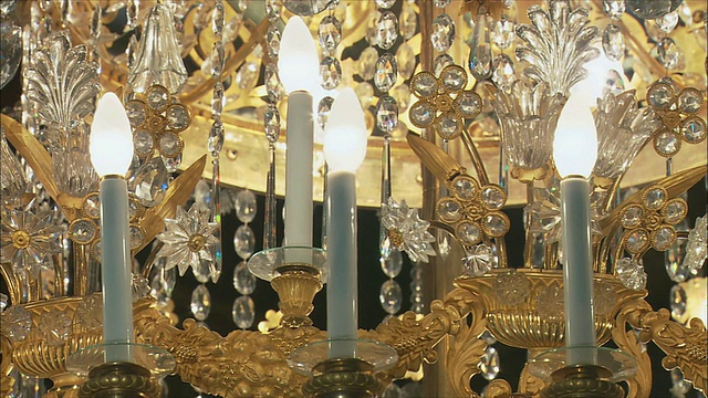 华丽的吊灯，皇家宫殿，西班牙马德里视频素材