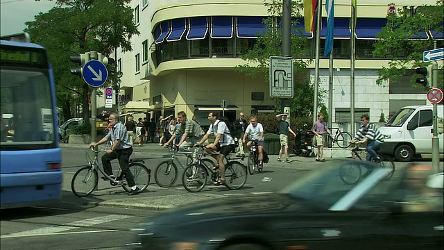繁忙的十字路口，慕尼黑，巴伐利亚，德国视频素材