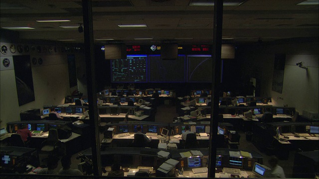 CU ZO WS HA任务控制中心，休斯敦，德克萨斯州，美国视频素材