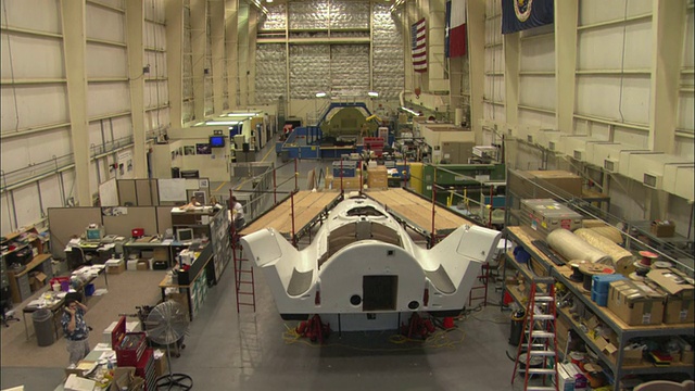 WS CS HA大型研究室，X-38乘员返回器(CRV)模型，休斯顿，德克萨斯州，美国视频素材