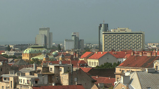 克罗地亚萨格勒布的城市景观视频下载