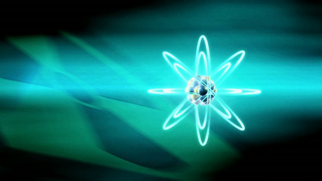 动态核裂变发生在铀原子被中子分裂时，产生能量和两个中子视频下载