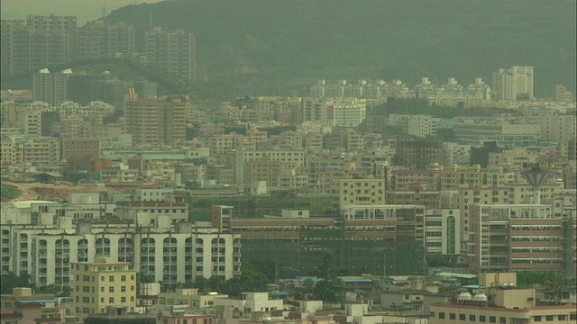 WS HA雾霾城市景观，深圳，广东，中国视频下载