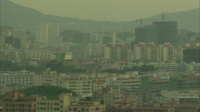 WS HA雾霾城市景观，深圳，广东，中国视频下载