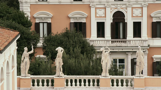 带有雕像的MS阳台/罗马，意大利视频素材