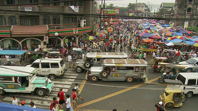 菲律宾马尼拉繁忙的街道视频下载