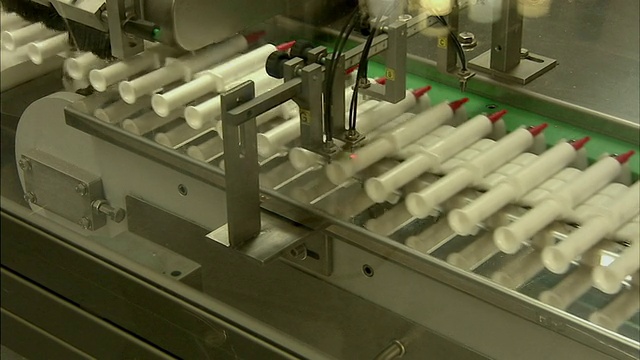 铜潘药物注射器流水线，Boxmeer，荷兰视频素材
