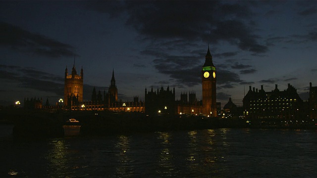 英国伦敦，泰晤士河对岸的国会大厦视频素材