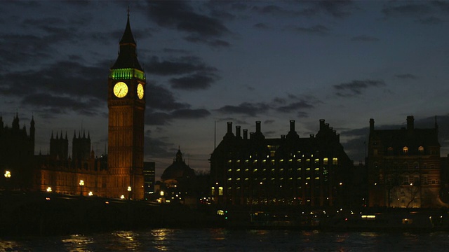 英国伦敦，泰晤士河对岸的国会大厦视频素材
