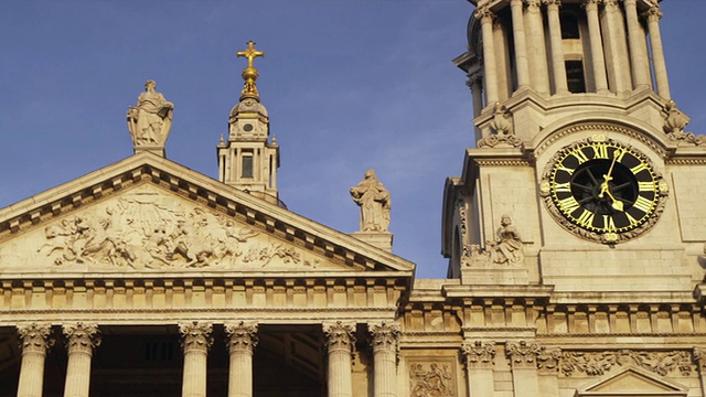 英国伦敦圣保罗大教堂西侧的CU PAN顶视频下载