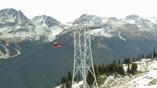 惠斯勒山缆车/惠斯勒，加拿大不列颠哥伦比亚省视频素材