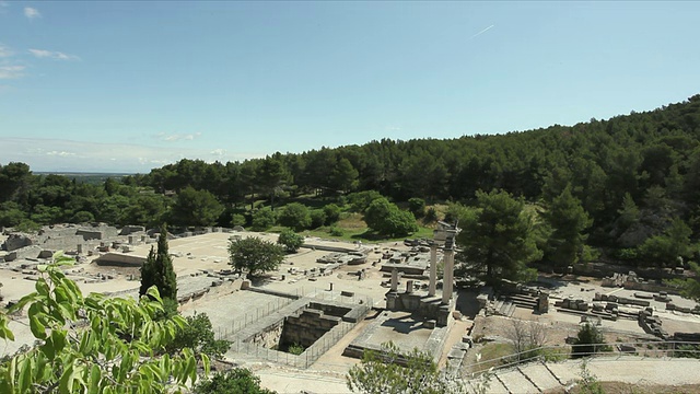 法国Glanum / Bouches-du-Rhone考古遗址的WS HA罗马论坛视频素材