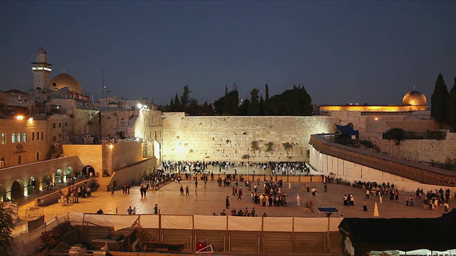 T/L WS HA人在黄昏哭泣墙/以色列耶路撒冷视频下载